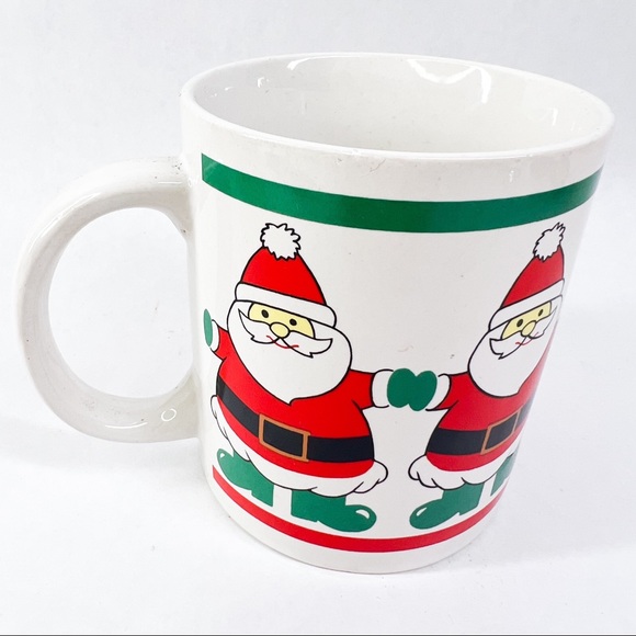 Vintage 1986 Houston Foods Santa Christmas Mug